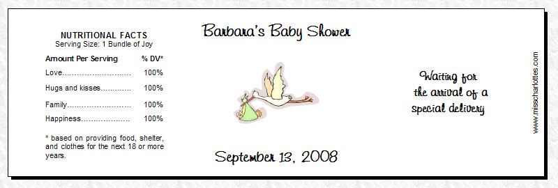 water bottle labels for baby shower. These water bottle labels make