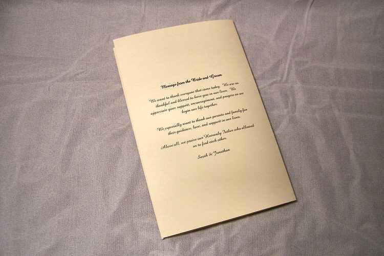 100 Custom Personalized Folded Wedding Programs eBay