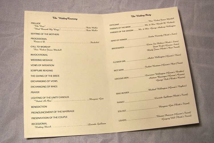 100 Custom Personalized Folded Wedding Programs eBay 100 Custom Personalized Folded Wedding Programs eBay