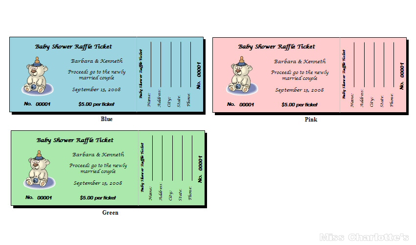 56 Personalized Baby Shower Raffle Ticket Favors  