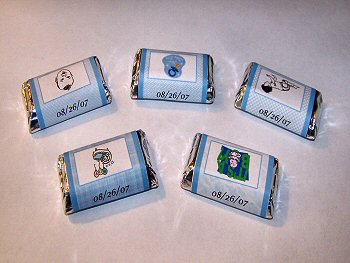 120 Personalized Baby Boy Shower Candy Wrapper Favors  